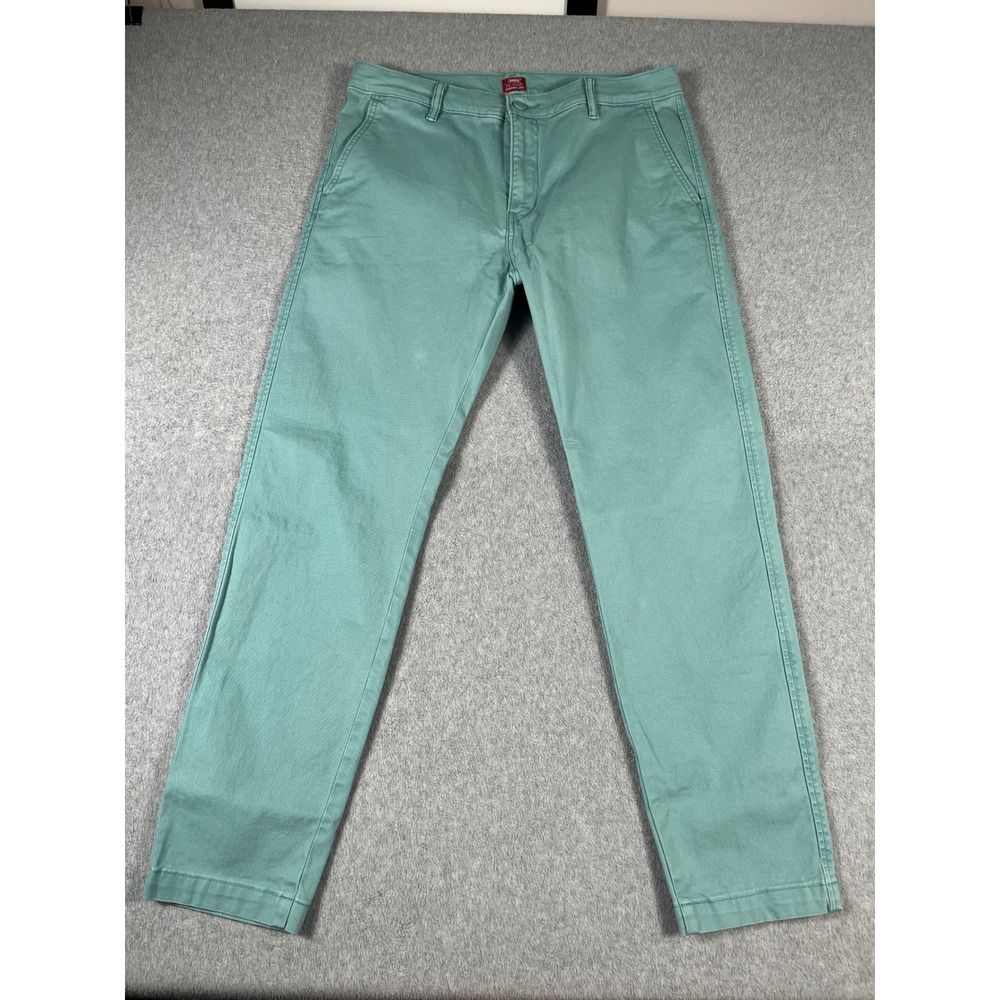 Levis XX Chino Standard Taper Pants Men 34x32 (34x29) Mint Green Stretch Twill